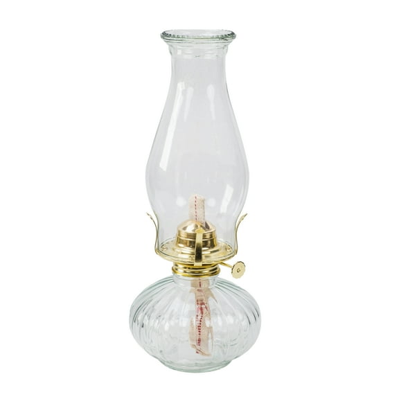 Chonsun Oil Lamp 12.6" Vintage Gold Accent Home Decor Clear Glass Chimney