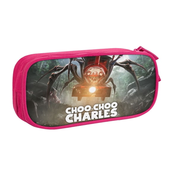 Choo-Choo Charles Big Capacity Pencil Case Bag with Zipper, Aesthetic Pencil Pouch Storage Bag Pen Box Organizer Office Supplies