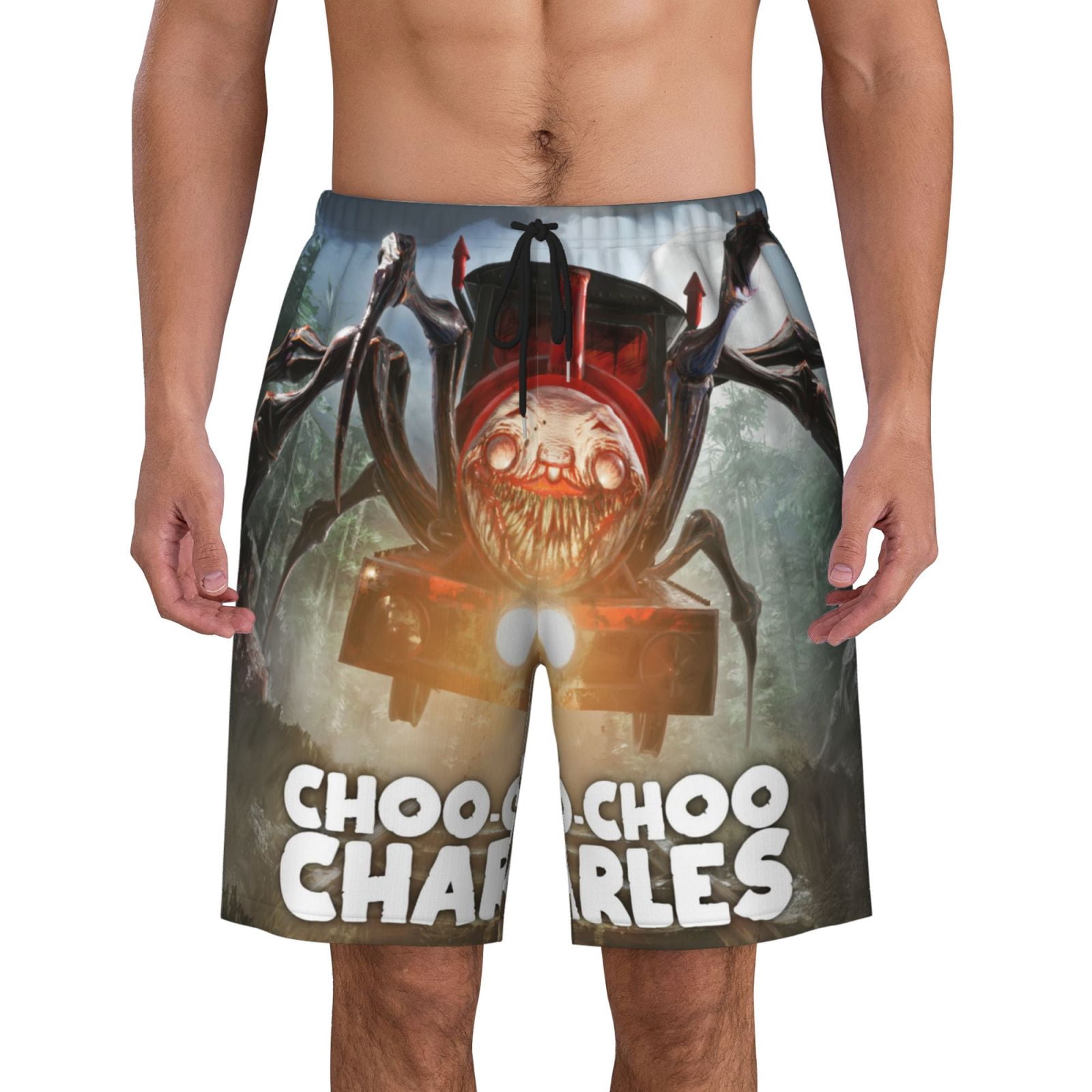Chooquick Choo-Choo Charles Mens Swim Trunks Quick Dry Board Shorts with Mesh ...