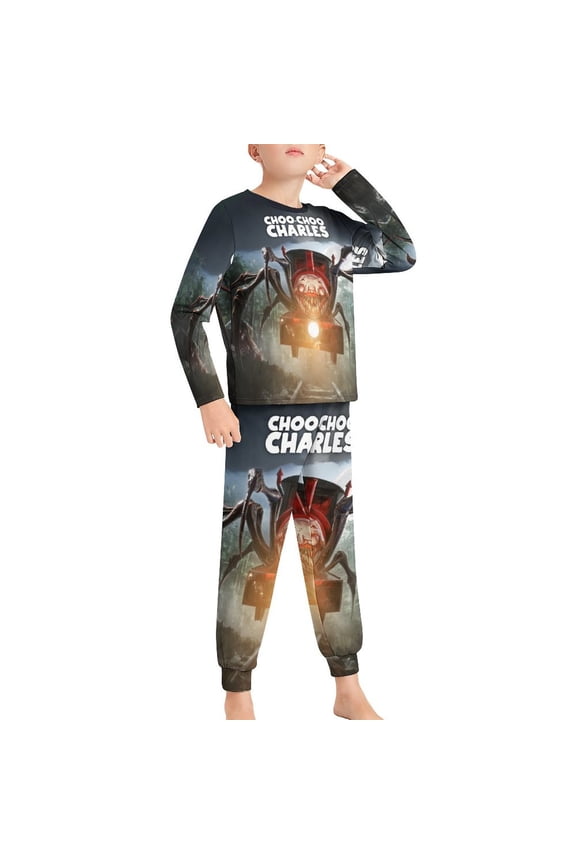 Choo Choo Charles Pajama Sets Long Sleeve Top with Pants Soft Sleepwear 2 Piece Pjs Set