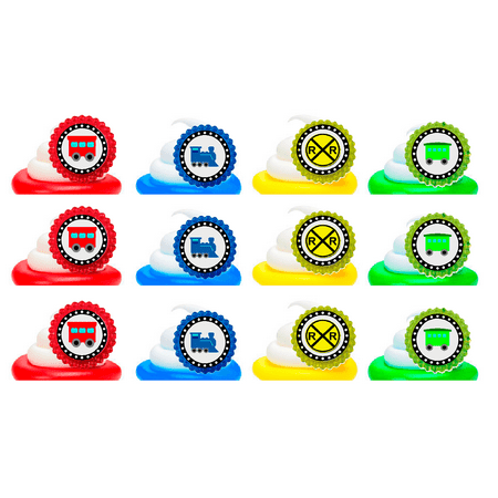 Choo Choo Train Easy Toppers Cupcake Decoration Rings -24pk