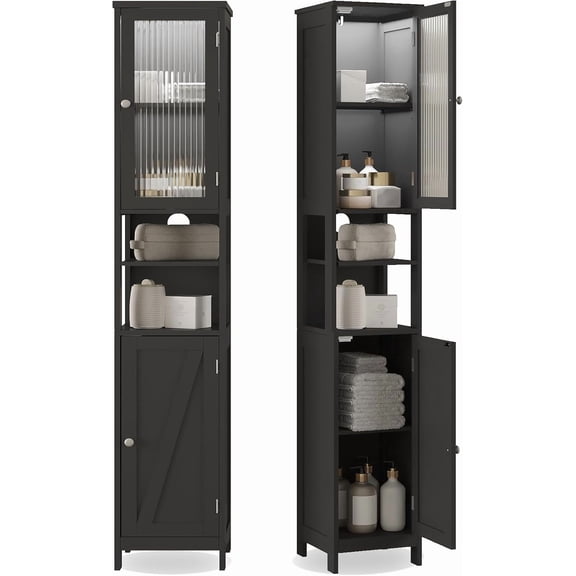 ChooChoo Narrow Bathroom Storage Cabinet with Light Space Saving