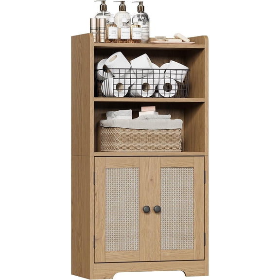 ChooChoo Small Bathroom Storage Cabinet with 2 Door and Shelves