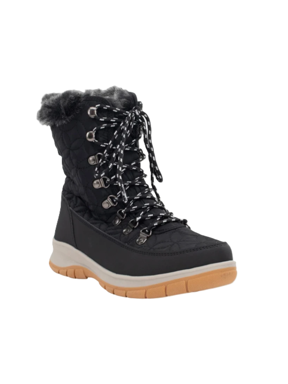 Belltown Women's Mid Faux Fur Insulated Winter Boots, Black - Size 10