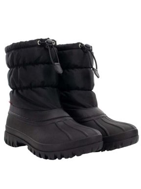 Chooka Women's Nylon Mid-Calf Winter Snow Boot | Outdoor Cold Weather Faux Fur Puffer Boot