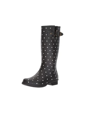 Women's Tall Memory Foam Rain Boot, Black, Size 9.0 QmTM