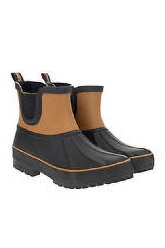 Women's Short Rain Boots Waterproof Ladies Anti Slip Rubber Black Ankle Plush Chelsea Booties