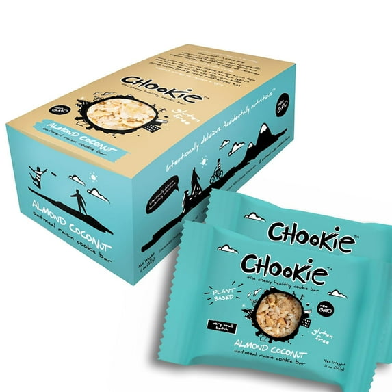 Chookie Cookie Bars, Almond Coconut Pineapple Variety I Real Fruit and Nut Dough, Gluten Free Oat Raisin Batter, Breakfast Bars, Vegan, Healthy Snacks - 10ct