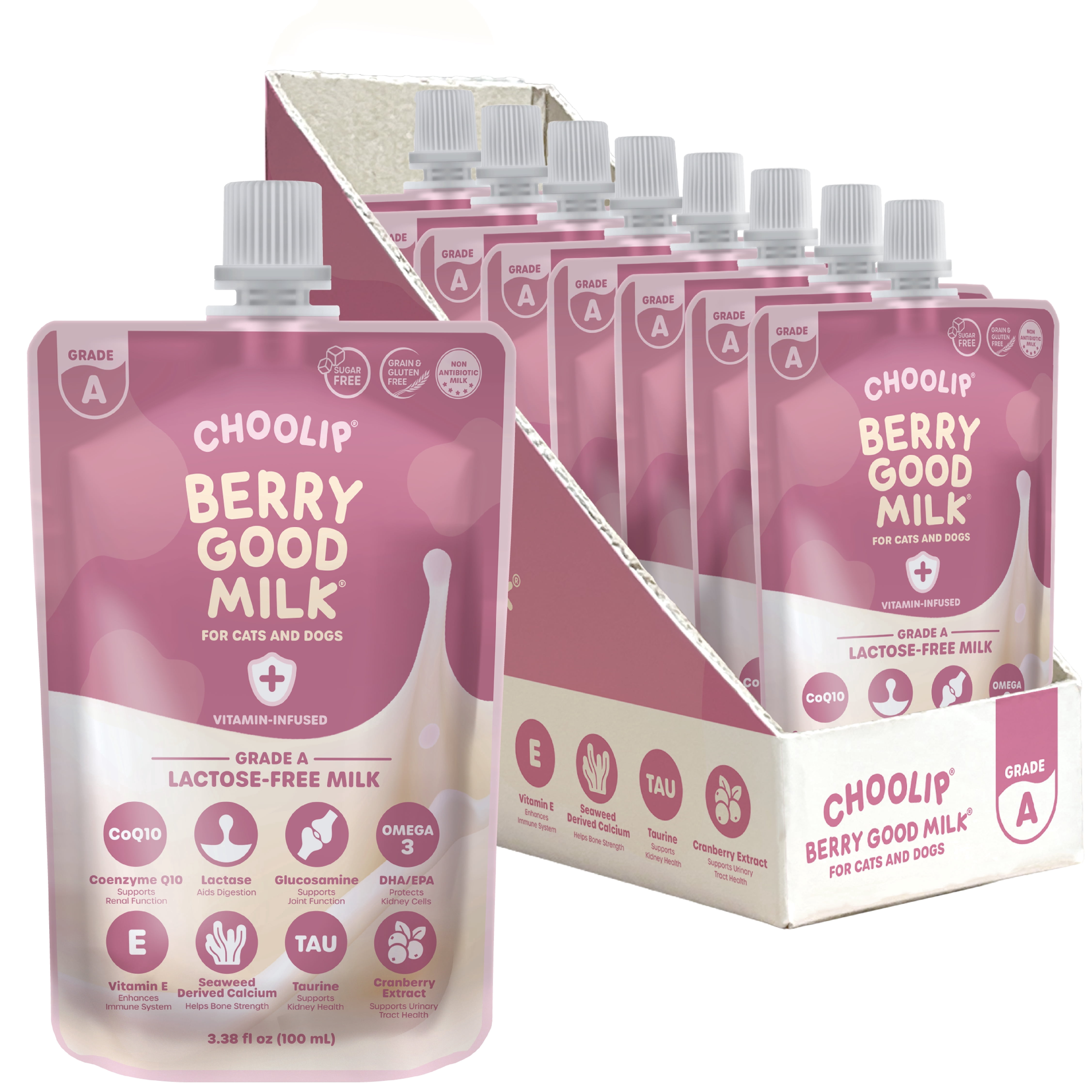Choolip Berry Good Milk Lactose Free Vitamin Milk for Cats & Dogs