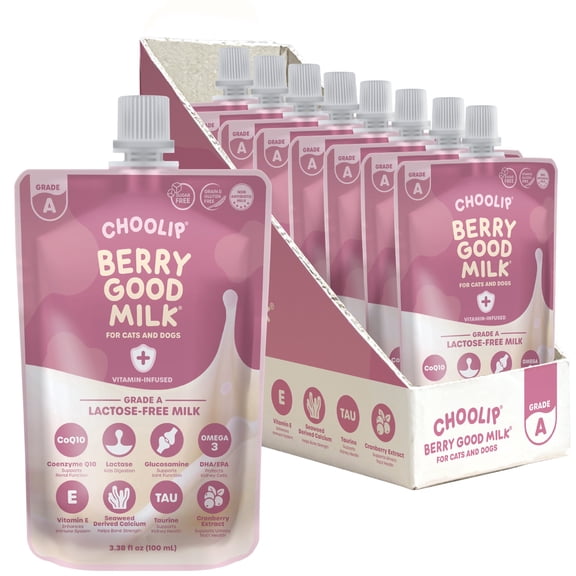 Choolip Berry Good Milk Lactose Free Vitamin Milk for Cats & Dogs, 67.6 fl oz (10 Pack)