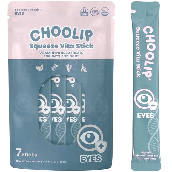 Choolip Vita Stick Eye Support Lickable Treats for Cats & Dogs, 3.7 oz (7 Sticks)