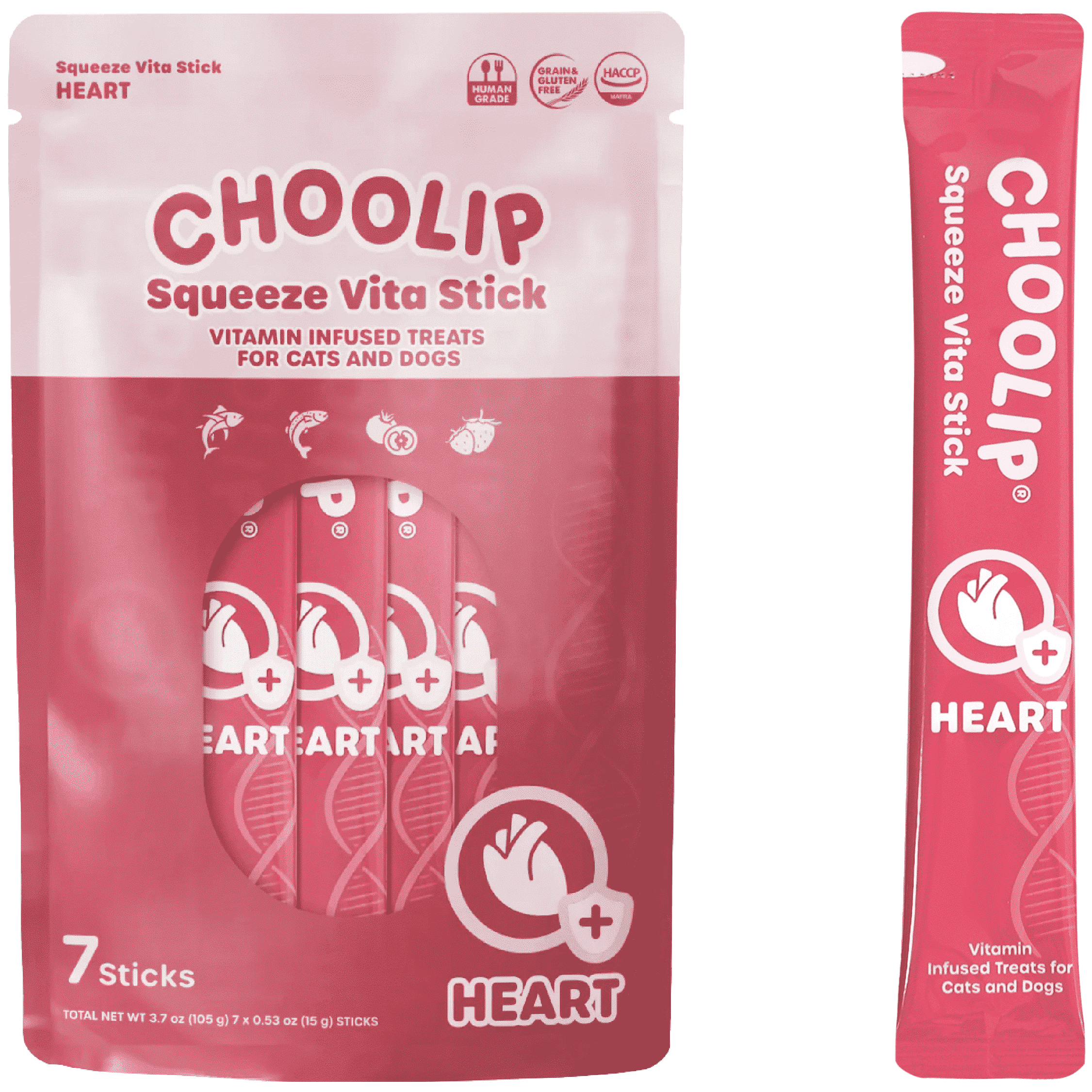 CHOOLIP, Vita Stick Heart Support Treats, 7 Sticks, for Cats