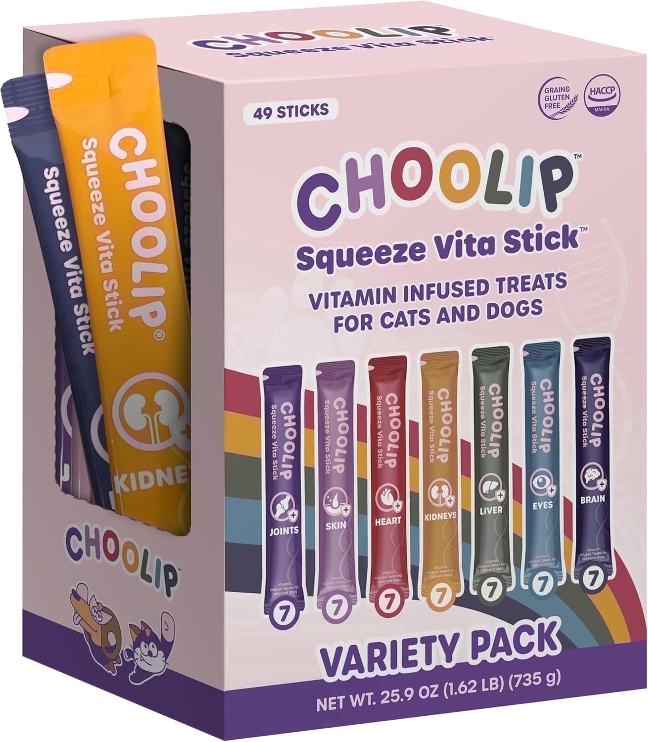 Choolip Vita Stick Variety Pack Lickable Treats for Cats & Dogs