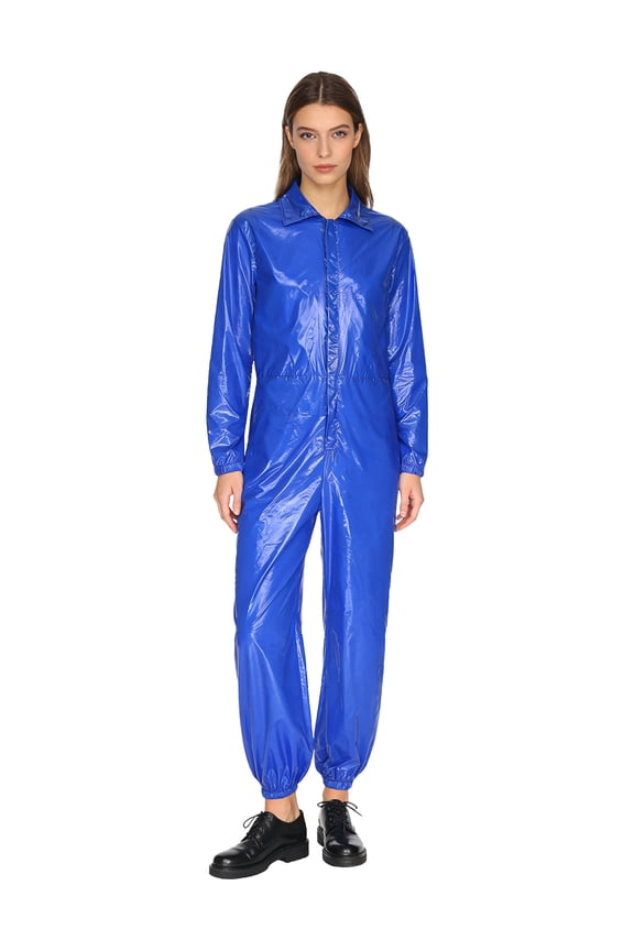 Coveralls for Women Zipper Front Waterproof Coveralls Work Jumpsuit One-piece Overalls Blue M