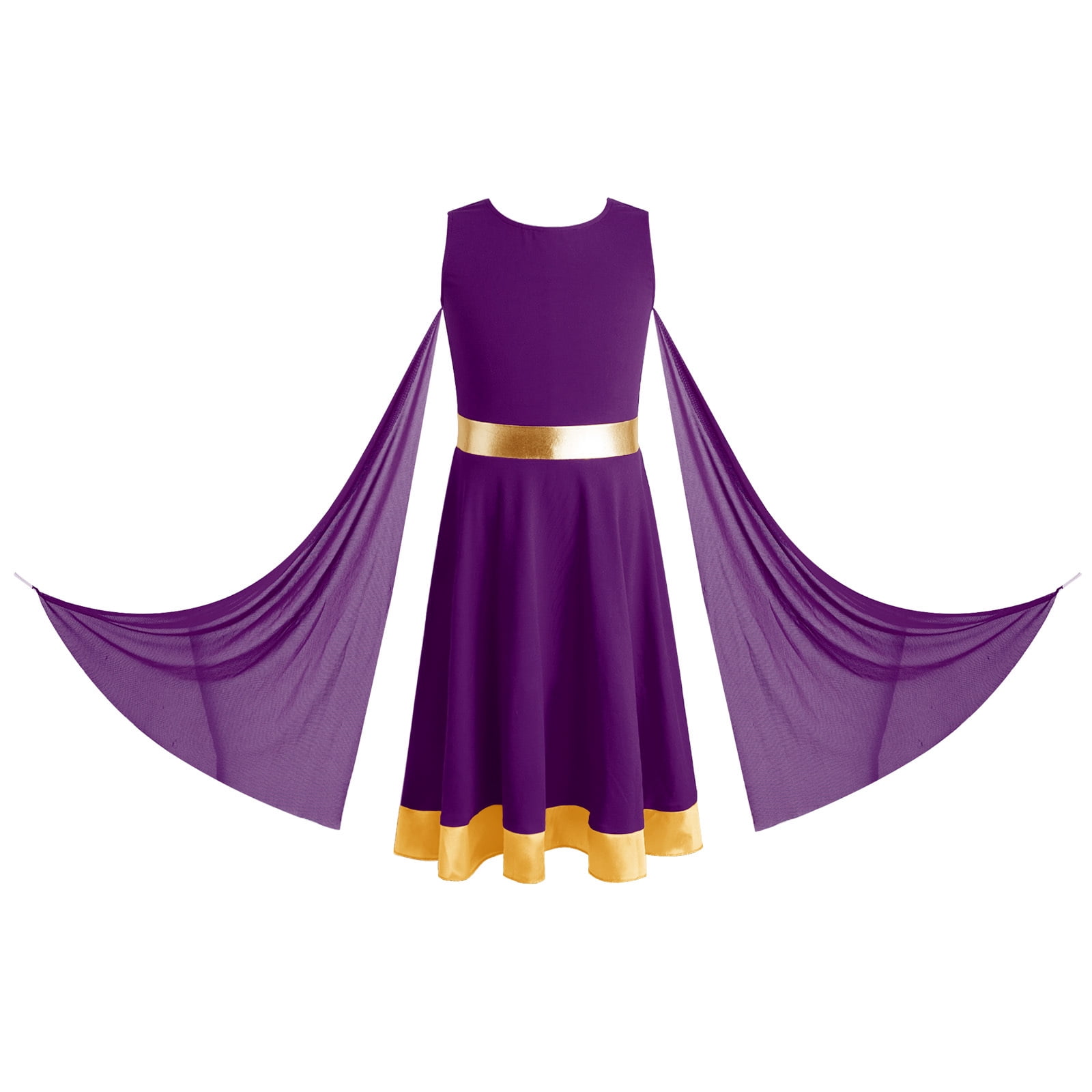 Choomomo Girls Shiny Church Choir Overlays With Mesh Drapes Sleeveless ...