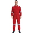 thumbnail image 1 of Choomomo Men's Long Sleeve Reflective Strips Workwear Coveralls Uniforms Work Jumpsuit Mechanic Red 6XL/200, 1 of 7