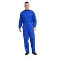 thumbnail image 1 of Choomomo Men's One Piece Long Sleeve Mechanics Workwear Stylish Work Coveralls Overalls Cargo Jumpsuit Royal Blue M/165, 1 of 6