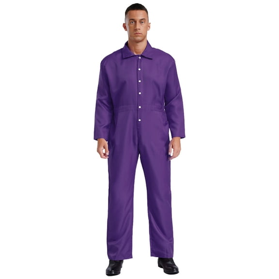Choomomo Men's Wear Resistant Jumpsuit Coveralls Boiler Suit Warehouse Garages Overalls Mechanic Purple XXL