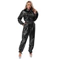 thumbnail image 1 of Choomomo Women Alien Outfits One-piece Rompers Dancewear Shiny Metallic Unitard Jumpsuit Clubwear Black XXL, 1 of 5