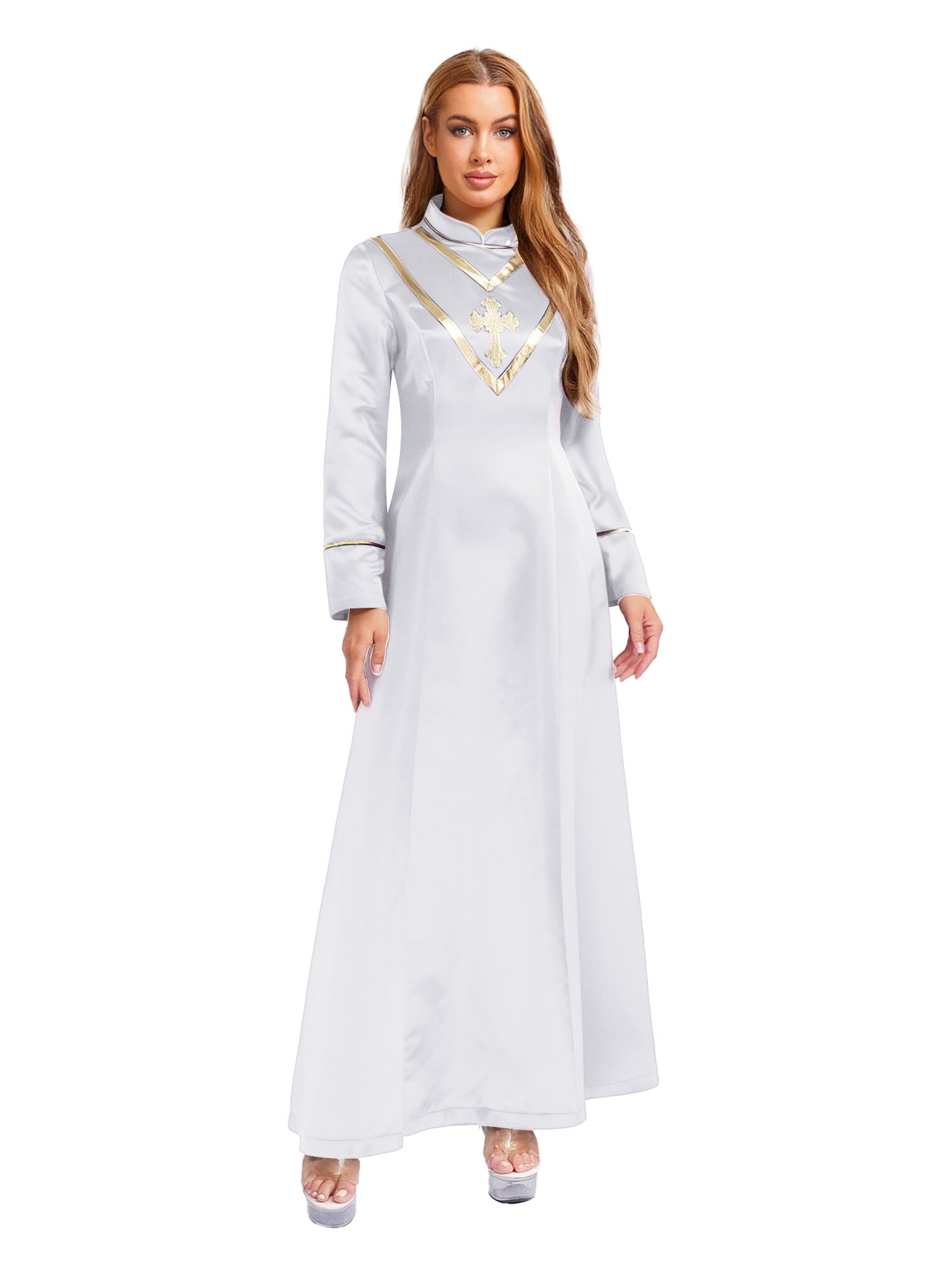 Cross Pic Robe Choomomo Women Minister Preacher Church Clergy Robe Long Sleeve Cross ...