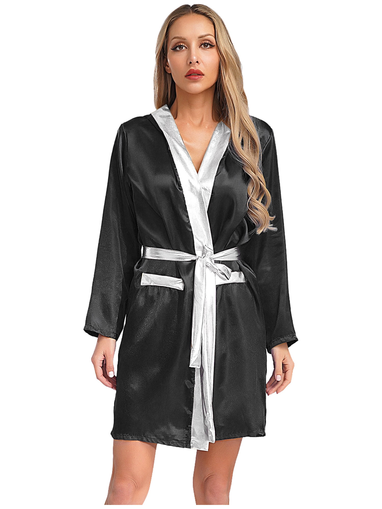 Boxing Rove Choomomo Women's Satiny Wrestler Gear Fight Boxing Robe Long Sleeve ...