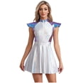 thumbnail image 1 of Choomomo Women's Shiny Outer Space Astronaut Alien Robot Cosplay Costume Flared A-line Mini Dress Blue 4XL, 1 of 6
