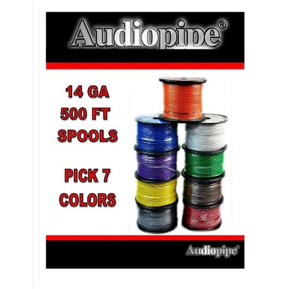 Choose 7 colors 14 Ga 500' ea Audiopipe Car Audio Home Primary Remote Wire