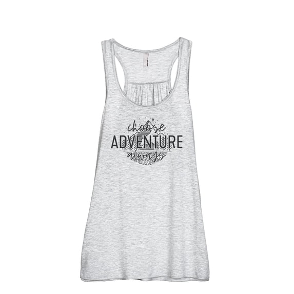 Choose Adventure Always Women's Fashion Sleeveless Flowy Racerback Workout Yoga Tank Top Sport Grey Small