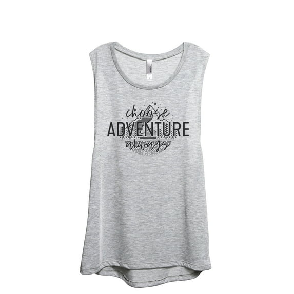 Choose Adventure Always Women's Fashion Sleeveless Muscle Workout Yoga Tank Top Sport Grey Large
