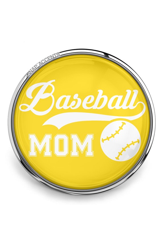 Choose Color | Baseball Mom Snap Jewelry Ginger Charm Button Fits Custom Necklaces, Bracelets