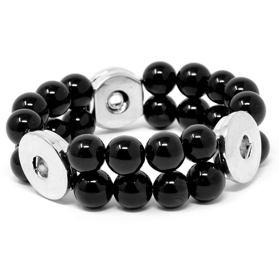 Choose Color | Bead 3 Bracelet Snap Jewelry Fits 18MM 20MM Ginger Charm Buttons