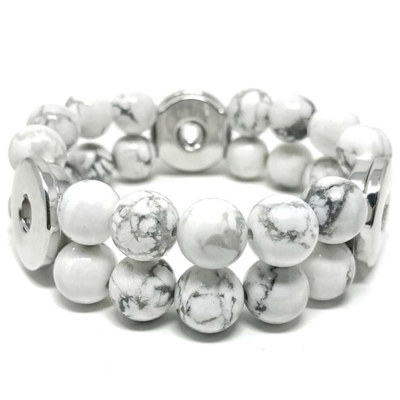 Choose Color | Bead 3 Bracelet Snap Jewelry Fits 18MM 20MM Ginger Charm Buttons