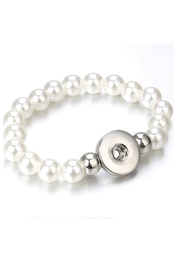 Choose Color | Bead Pearl Bracelet Snap Jewelry Fits 18MM 20MM Ginger Charm Buttons
