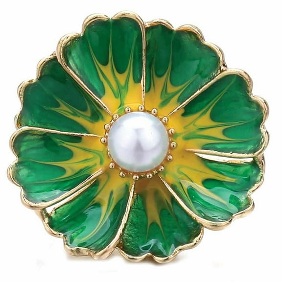 Choose Color | Big Pearl Flower Snap Jewelry Ginger Charm Button Fits Custom Necklaces, Bracelets