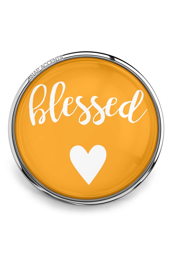Snap Jewelry 18MM Blessed Heart Ginger Charm in Orange