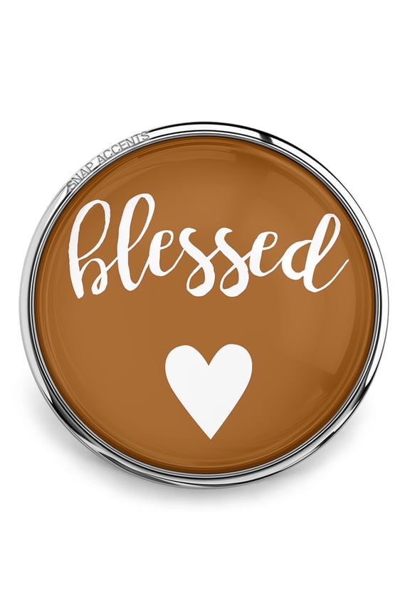 Choose Color | Blessed Heart Snap Jewelry Ginger Charm Button, For Interchangeable DIY Customizable Accessories