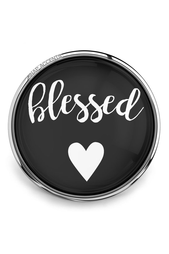 Choose Color | Blessed Heart Snap Jewelry Ginger Charm Button, For Interchangeable DIY Customizable Accessories