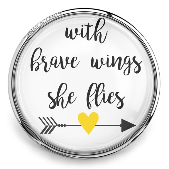 Choose Color | Brave Wings Inspire Snap Jewelry Ginger Charm Button, For Interchangeable DIY Customizable Accessories