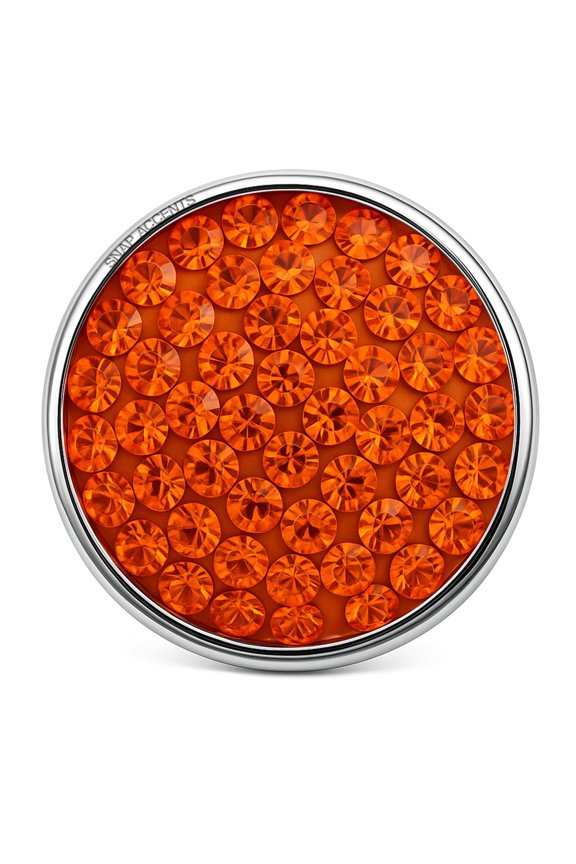 Snap Jewelry 18MM Orange Candy Rhinestone Ginger Charm Button