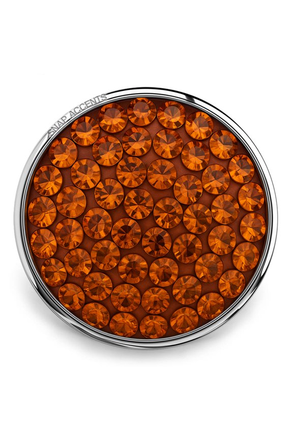 Snap Jewelry 18MM Brown Candy Rhinestone Ginger Charm Button