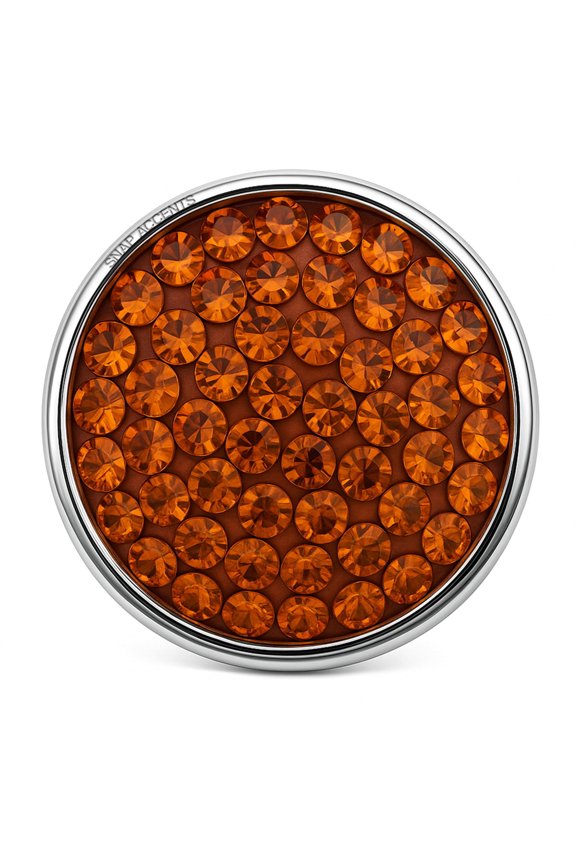 Snap Jewelry 18MM Brown Candy Rhinestone Ginger Charm Button