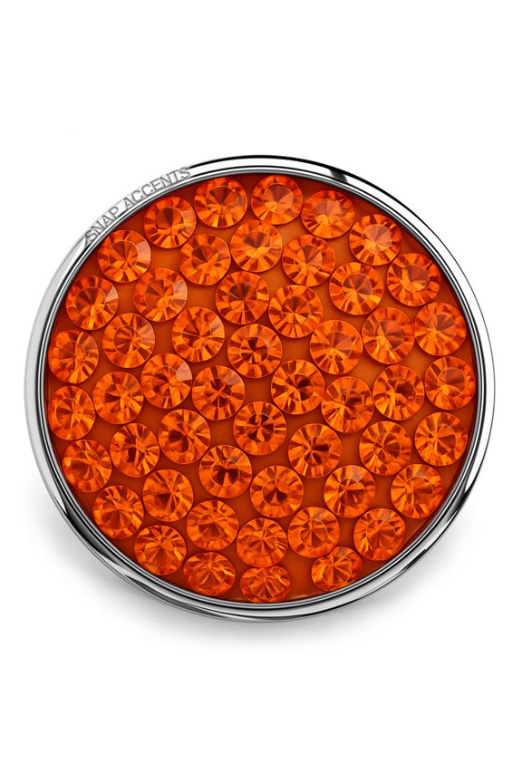 Snap Jewelry 18MM Orange Candy Rhinestone Ginger Charm Button
