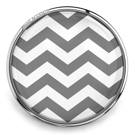 Choose Color | Chevron Zig Zag Snap Jewelry Ginger Charm Button, For Interchangeable DIY Customizable Accessories