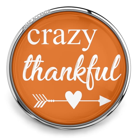 Choose Color | Crazy Thankful Snap Jewelry Ginger Charm Button, For Interchangeable DIY Customizable Accessories