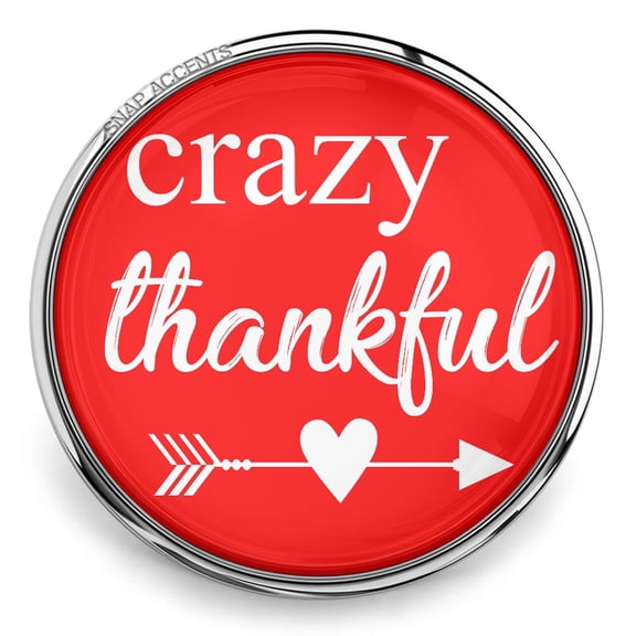 Choose Color | Crazy Thankful Snap Jewelry Ginger Charm Button, For Interchangeable DIY Customizable Accessories