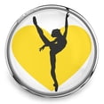 thumbnail image 1 of Choose Color | Dancer Heart Snap Jewelry Ginger Charm Button Fits Custom Necklaces, Bracelets, 1 of 10