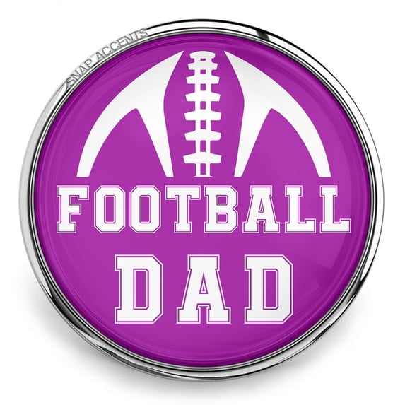Choose Color | Football Dad Snap Jewelry Ginger Charm Button, For Interchangeable DIY Customizable Accessories