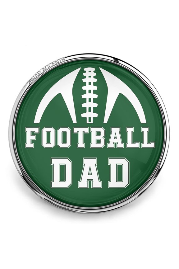 Choose Color | Football Dad Snap Jewelry Ginger Charm Button, For Interchangeable DIY Customizable Accessories