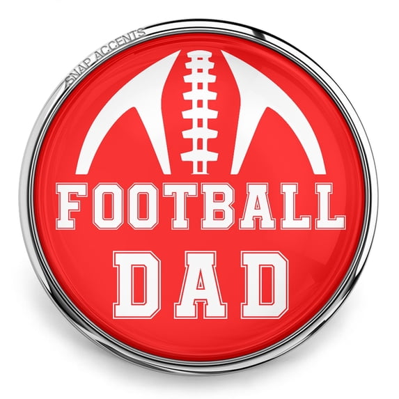 Choose Color | Football Dad Snap Jewelry Ginger Charm Button, For Interchangeable DIY Customizable Accessories