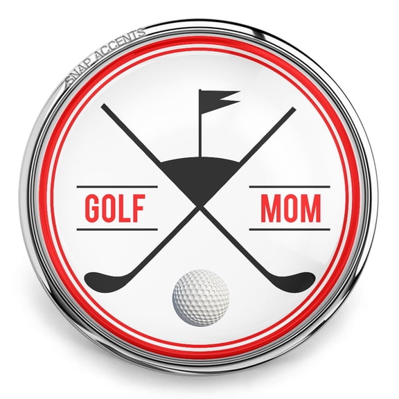 Choose Color | Golf Mom Snap Jewelry Ginger Charm Button, For Interchangeable DIY Customizable Accessories
